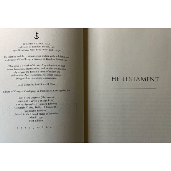 John Grisham Lot of 3 (Testament; Brethren; Painted) Hardcover 1st Ed. Books - Picture 9 of 9